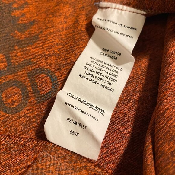 Life is Good Men's Active T-shirt Burnt Orange Size Medium - Picture 6 of 6
